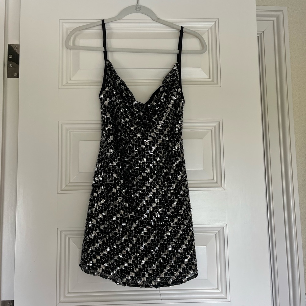 Revolve NBD sequined mini dress - cowl front and cowl back - size S